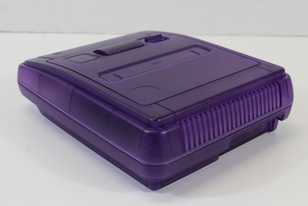 Super Famicom Console Transparent Clear Purple AC AV NTSC-J / NTSC-U/C Red LED & Controller x1 Game x2 (A) Super Nintendo SNES Super Famicom SFC