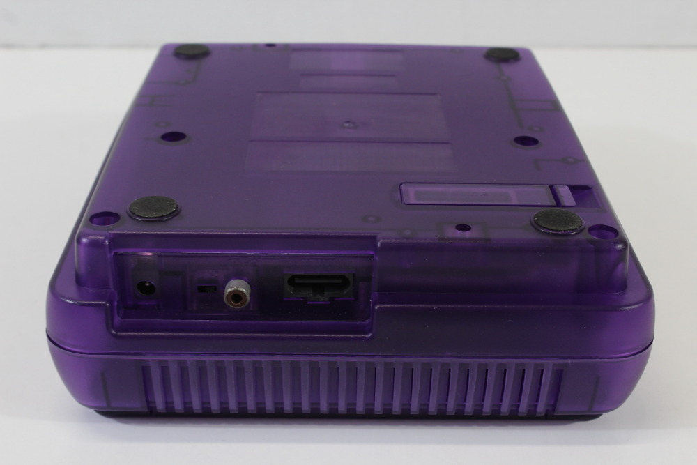Super Famicom Console Transparent Clear Purple AC AV NTSC-J / NTSC-U/C Red LED & Controller x1 Game x2 (A) Super Nintendo SNES Super Famicom SFC