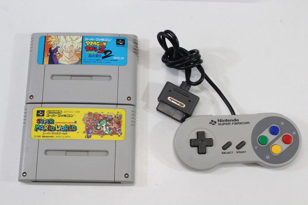 Super Famicom Console Transparent Clear White AC AV NTSC-J / NTSC-U/C Red LED & Controller x1 Game x2 (A) Super Nintendo SNES Super Famicom SFC