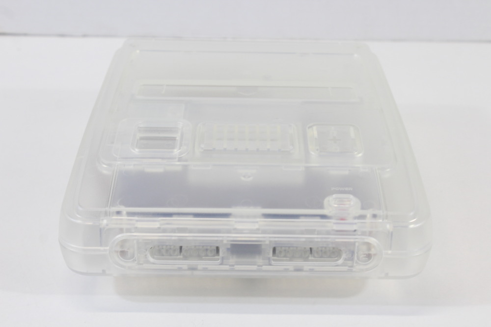 Super Famicom Console Transparent Clear White AC AV NTSC-J / NTSC-U/C Red LED & Controller x1 Game x2 (A) Super Nintendo SNES Super Famicom SFC