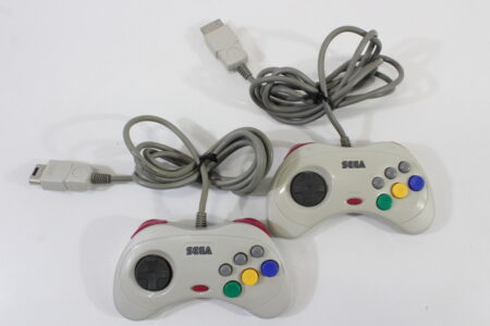 Lot of 2 Official Sega Saturn White Controllers HSS-0101 (B) SEGA Saturn SS