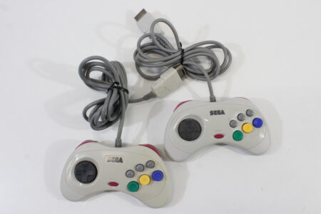 Lot of 2 Official Sega Saturn White Controllers HSS-0101 (C) SEGA Saturn SS