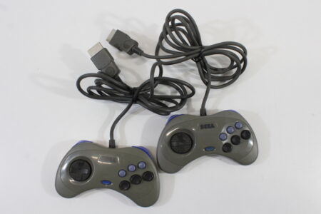 Lot of 2 Official Sega Saturn Gray Controllers HSS-0101 (C) SEGA Saturn SS