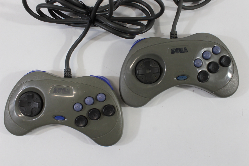 Lot of 2 Official Sega Saturn Gray Controllers HSS-0101 (C) SEGA Saturn SS
