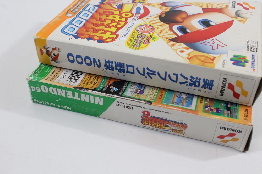 Lot of 2 Boxed Jikkyo Powerful Pro Baseball 2000 and 6 (B) Nintendo 64 N64