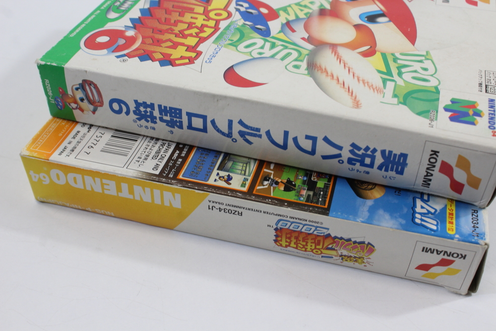 Lot of 2 Boxed Jikkyo Powerful Pro Baseball 2000 and 6 (B) Nintendo 64 N64