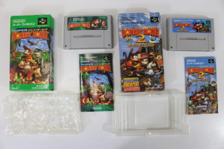 Lot of 2 Super Donkey Kong 1 & 2 Boxed W/ Manual (B) Super Famicom SFC