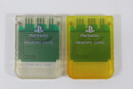 Lot of 2 Official SONY PlayStation 1 OEM Memory Card SCPH-1020 Clear Yellow Clear Crystal for PS1 Console (B) SONY PlayStation 1 PS1