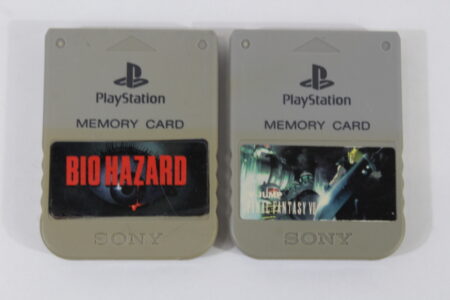 Lot of 2 Official SONY PlayStation 1 OEM Memory Card SCPH-1020 Gray for PS1 Console (C Discolored) SONY PlayStation 1 PS1