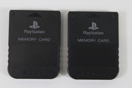 Lot of 2 Official SONY PlayStation 1 OEM Memory Card SCPH-1020 Black for PS1 Console (C Discolored) SONY PlayStation 1 PS1