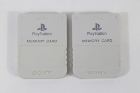 Lot of 2 Official SONY PlayStation 1 OEM Memory Card SCPH-1020 White Grey for PS1 Console (B) SONY PlayStation 1 PS1