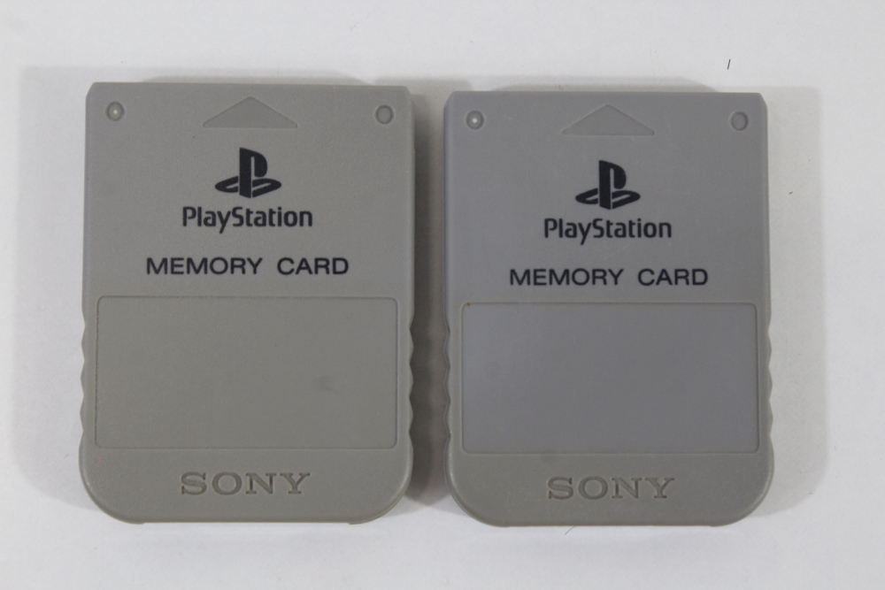 Lot of 2 Official SONY PlayStation 1 OEM Memory Card SCPH-1020 Grey for PS1 Console (B) SONY PlayStation 1 PS1
