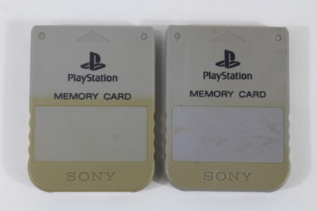 Lot of 2 Official SONY PlayStation 1 OEM Memory Card SCPH-1020 Grey for PS1 Console (C, Discoloration) SONY PlayStation 1 PS1