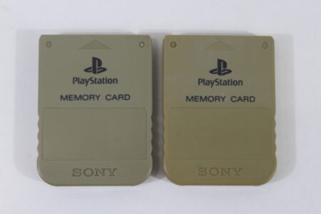 Lot of 2 Official SONY PlayStation 1 OEM Memory Card SCPH-1020 Grey for PS1 Console (C, Discoloration) SONY PlayStation 1 PS1