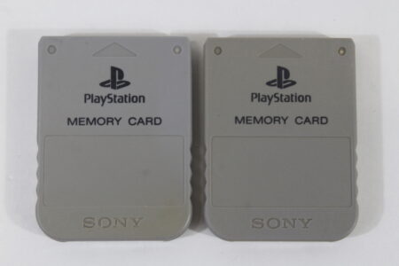 Lot of 2 Official SONY PlayStation 1 OEM Memory Card SCPH-1020 Grey for PS1 Console (B) SONY PlayStation 1 PS1