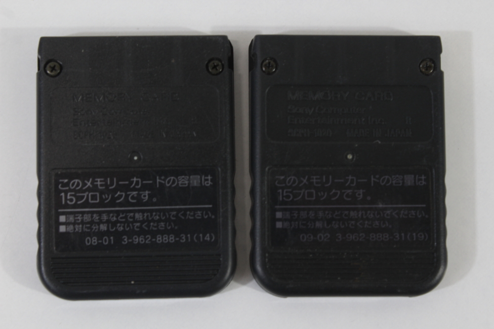 Lot of 2 Official SONY PlayStation 1 OEM Memory Card SCPH-1020 Black for PS1 Console (B) SONY PlayStation 1 PS1