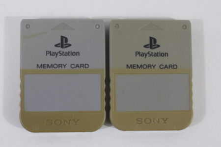 Lot of 2 Official SONY PlayStation 1 OEM Memory Card SCPH-1020 White Grey for PS1 Console (C, Discolored) SONY PlayStation 1 PS1