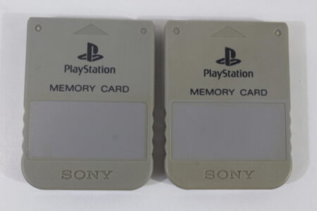 Lot of 2 Official SONY PlayStation 1 OEM Memory Card SCPH-1020 White Grey for PS1 Console (C, Discolored) SONY PlayStation 1 PS1
