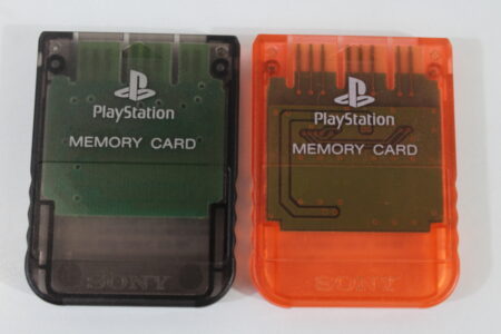 Lot of 2 Official SONY PlayStation 1 OEM Memory Card SCPH-1020 Clear Pink Black for PS1 Console (B) SONY PlayStation 1 PS1