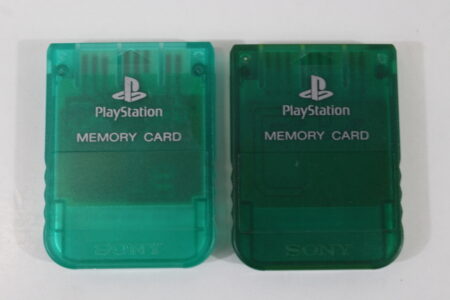 Lot of 2 Official SONY PlayStation 1 OEM Memory Card SCPH-1020 Clear Teal Green for PS1 Console (B) SONY PlayStation 1 PS1