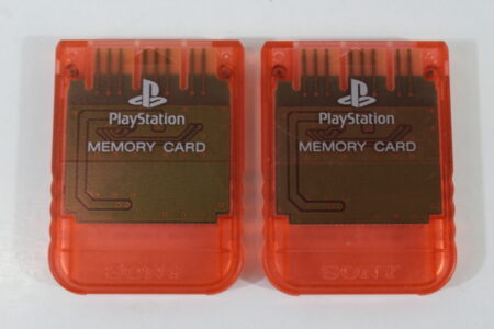 Lot of 2 Official SONY PlayStation 1 OEM Memory Card SCPH-1020 Clear Pink for PS1 Console (B) SONY PlayStation 1 PS1