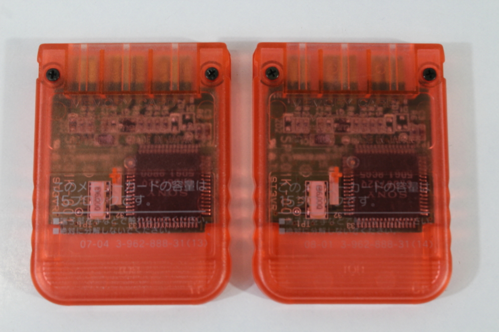 Lot of 2 Official SONY PlayStation 1 OEM Memory Card SCPH-1020 Clear Pink for PS1 Console (B) SONY PlayStation 1 PS1