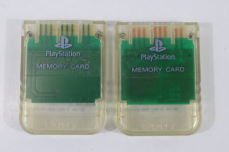Lot of 2 Official SONY PlayStation 1 OEM Memory Card SCPH-1020 Clear Crystal for PS1 Console (B) SONY PlayStation 1 PS1