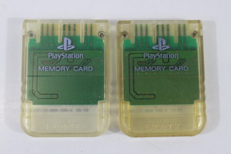 Lot of 2 Official SONY PlayStation 1 OEM Memory Card SCPH-1020 Clear Crystal for PS1 Console (B) SONY PlayStation 1 PS1
