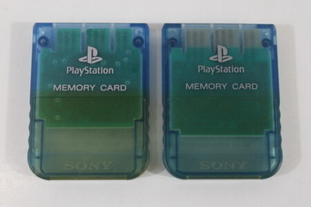 Lot of 2 Official SONY PlayStation 1 OEM Memory Card SCPH-1020 Clear Blue for PS1 Console (B) SONY PlayStation 1 PS1
