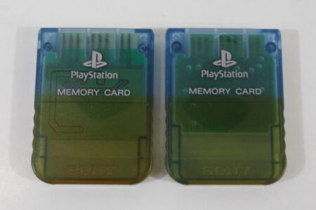 Lot of 2 Official SONY PlayStation 1 OEM Memory Card SCPH-1020 Clear Blue for PS1 Console (B) SONY PlayStation 1 PS1