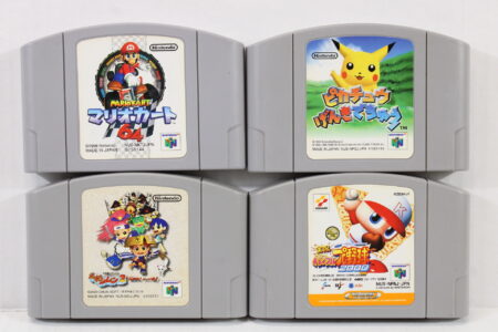 Lot of 4 Mario Kart 64 Hey You Pikachu Jikkyou Baseball 2000 fuurai no Shiren 2 Mystery Dungeon(B) Nintendo 64 N64