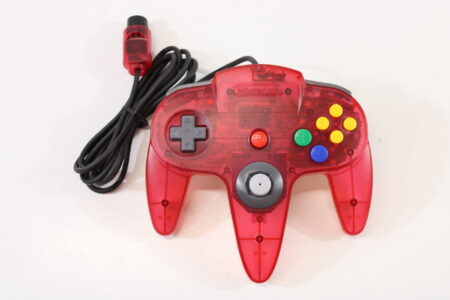 Official Nintendo 64 Controller Watermelon Red x Clear Back 10/10 Tight Stick N64 (B)