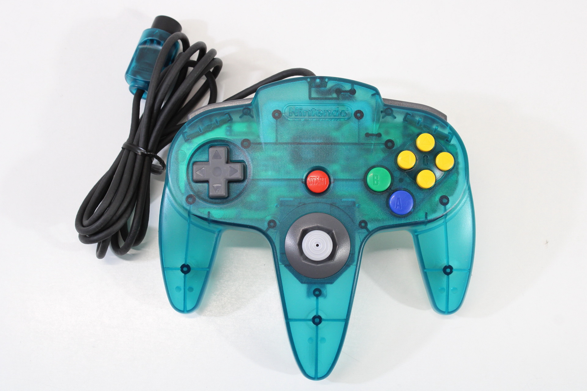 Official Nintendo 64 Ocean Ice Blue x Clear Controller 10/10 Stick N64 (A)