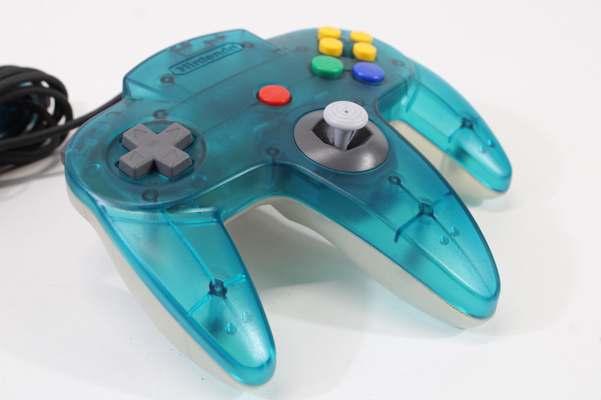Official Nintendo 64 Ocean Ice Blue x Clear Controller 10/10 Stick N64 (A)
