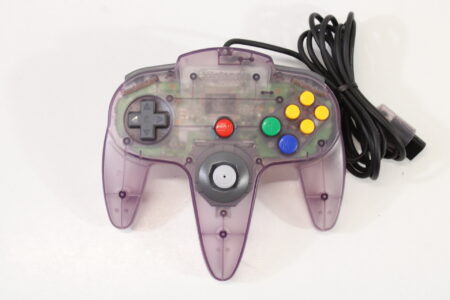 Official Nintendo 64 Atomic Purple Controller 10/10 Stick Cracked Shell N64 (B)