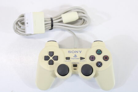 Official Sony PlayStation Dualshock 2 Ceramic White Controller Pad Discolored SCPH-10010 OEM (B)