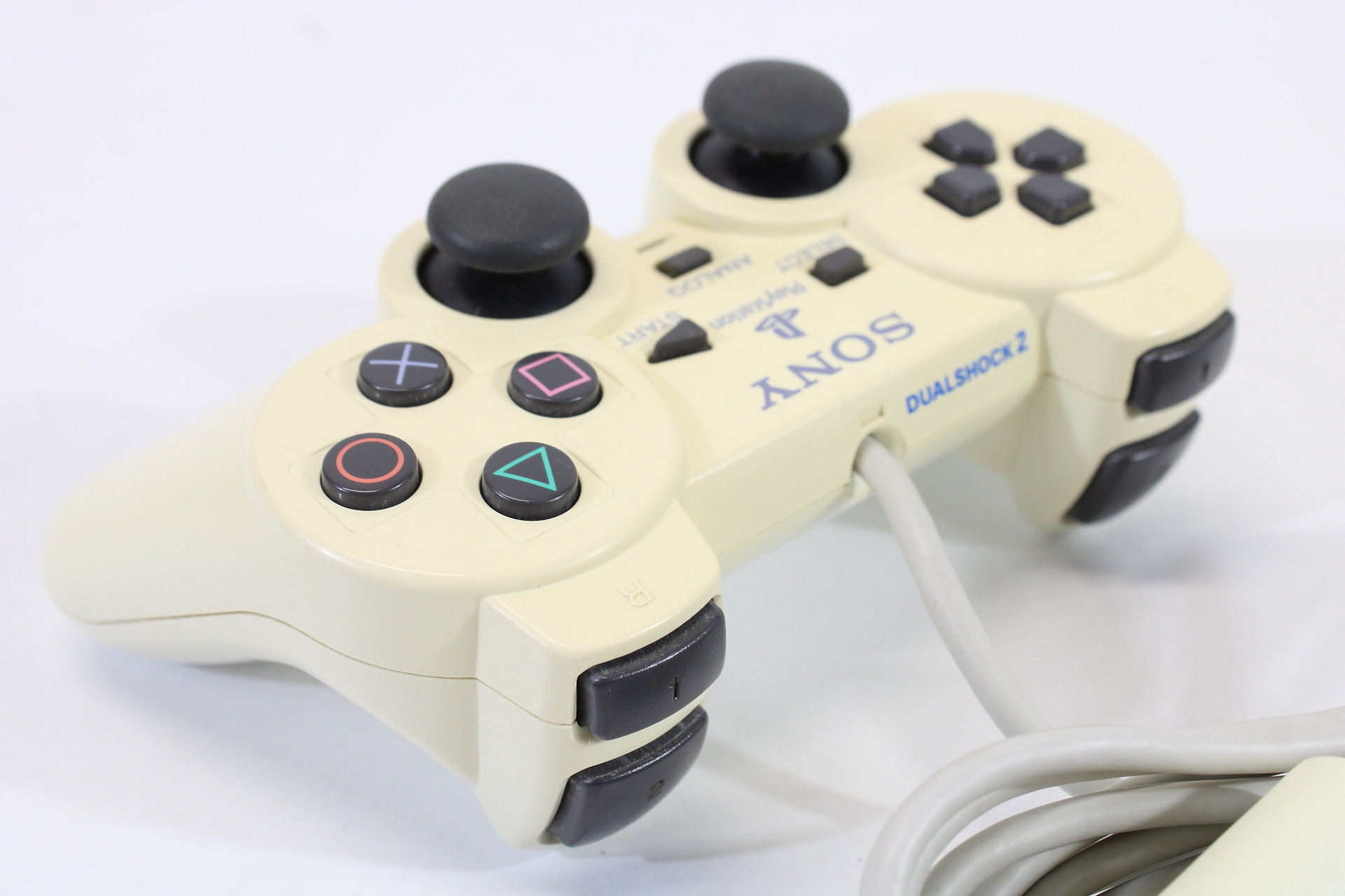 Official Sony PlayStation Dualshock 2 Ceramic White Controller Pad Discolored SCPH-10010 OEM (B)