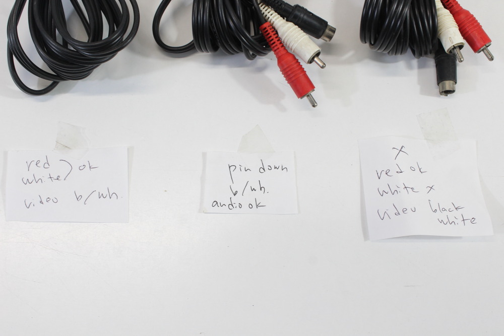 Lot of 3 Official Nintendo S-Video Cable OEM Gray Plug for Super Famicom / Nintendo 64 / GameCube SFC (NOT WORKING For Parts or Repair)