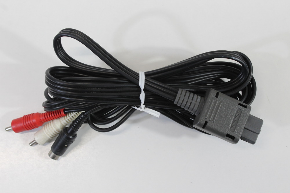 Lot of 3 Official Nintendo S-Video Cable OEM Gray Plug for Super Famicom / Nintendo 64 / GameCube SFC (NOT WORKING For Parts or Repair)
