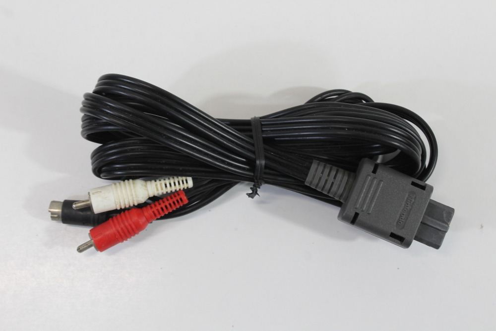 Lot of 3 Official Nintendo S-Video Cable OEM Gray Plug for Super Famicom / Nintendo 64 / GameCube SFC (NOT WORKING For Parts or Repair)