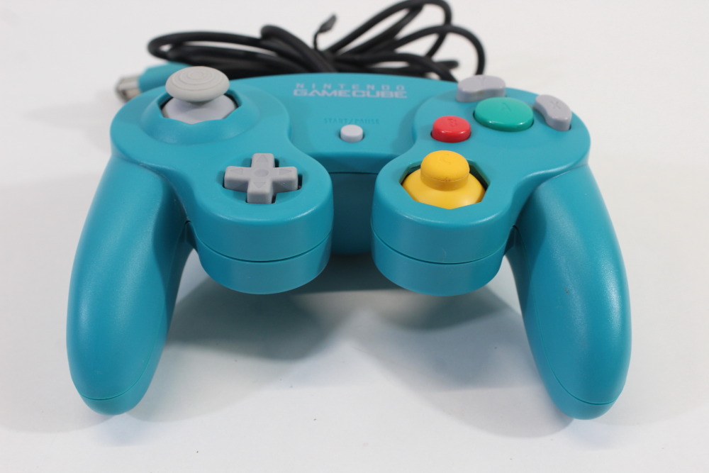 Official Nintendo Gamecube Controller Emerald Blue Teal OEM T3 Stick Boxes GC (A) Nintendo Gamecube GC