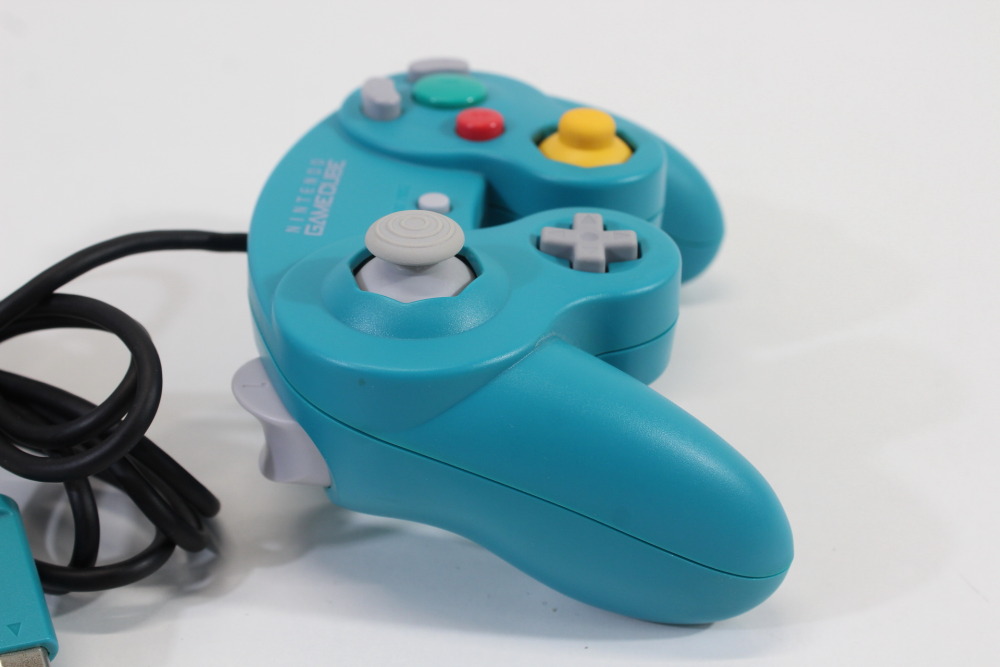 Official Nintendo Gamecube Controller Emerald Blue Teal OEM T3 Stick Boxes GC (A) Nintendo Gamecube GC