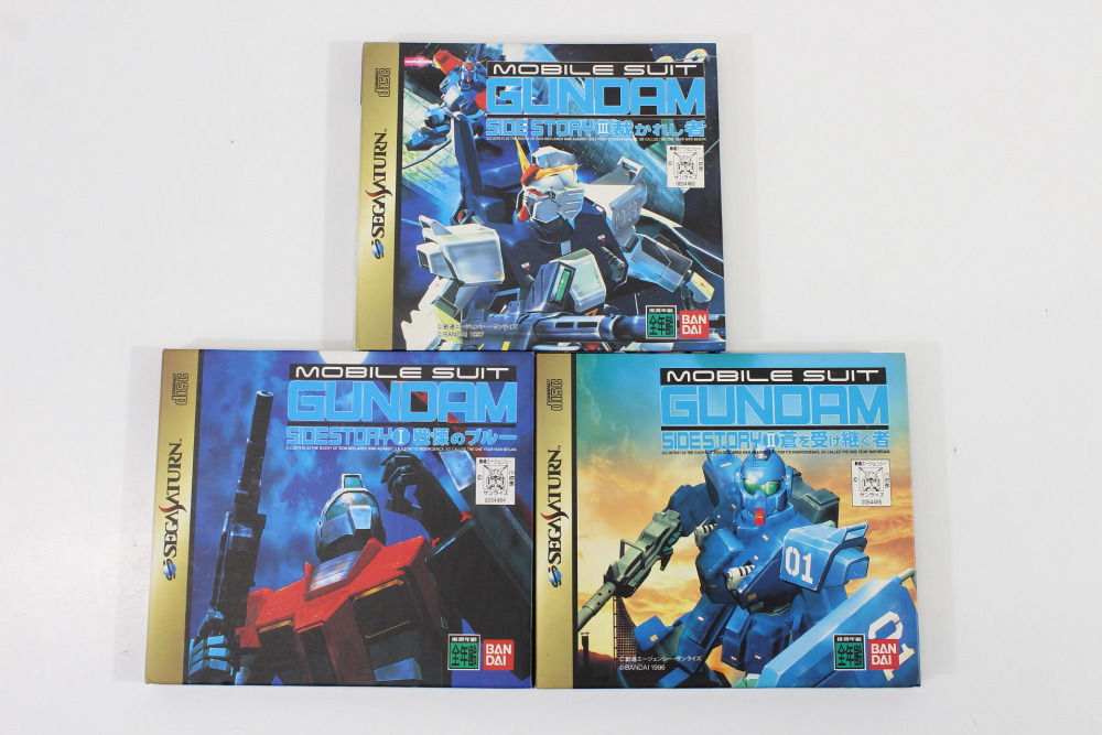 Lot of 3 Mobile Suit Gundam Side Story 1 2 3 Gaiden CIB (B) SEGA Saturn SS
