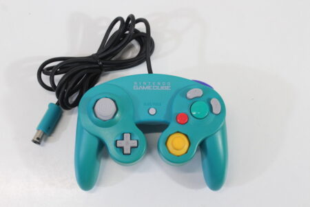 Official Nintendo Gamecube Controller Emerald Blue Teal OEM T3 Stick Boxes GC (B Discolored) Nintendo Gamecube GC