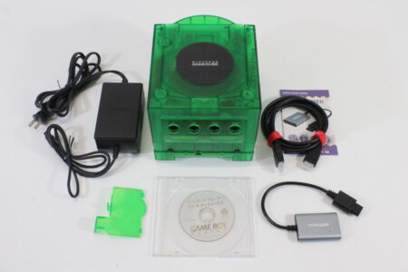 Nintendo GameCube Clear Jungle Green Console W/ NTSC-J & NTSC-U/C Region Switch Gameboy Player & Start up Disc AC Adapter S-Video to HDMI Adapter & Cable (A) Nintendo GameCube GC