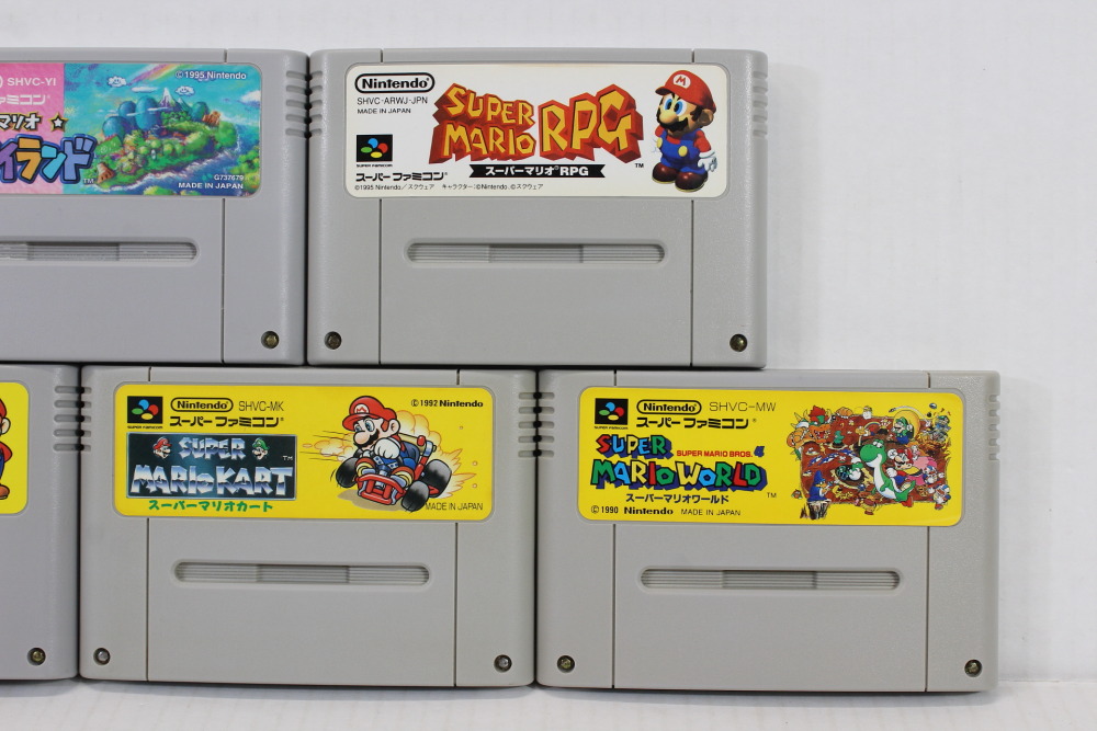 Lot of 5 Super Mario Kart World RPG Collection / All-Stars Yoshi's Island (B) Nintendo Super Famicom SFC