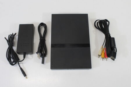 "New Laser" PS2 SCPH-77000 Slim Black Console & AV Cable AC Adapter (B) SONY PlayStation 2 PS2
