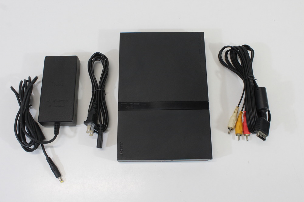 "New Laser" PS2 SCPH-77000 Slim Black Console & AV Cable AC Adapter (B) SONY PlayStation 2 PS2