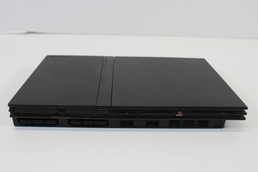 "New Laser" PS2 SCPH-77000 Slim Black Console & AV Cable AC Adapter (B) SONY PlayStation 2 PS2