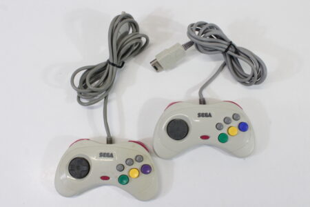 Lot of 2 Official Sega Saturn White Controllers HSS-0101 (B) SEGA Saturn SS